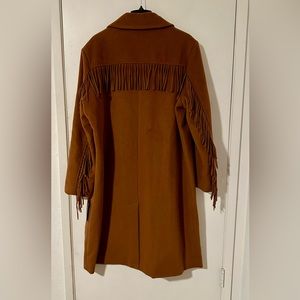 KENNETH COLE Women's Cowboy Western Wool Blend Fringe Walker Coat